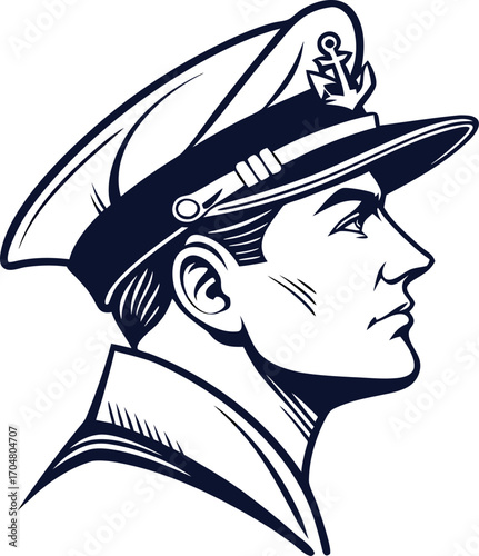 Captain Hat icon silhouette vector
