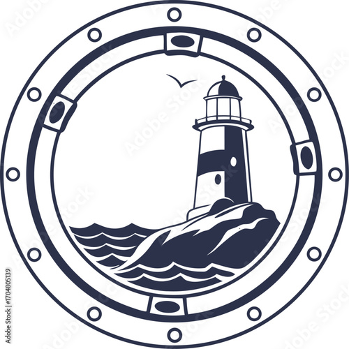 Porthole icon silhouette vector