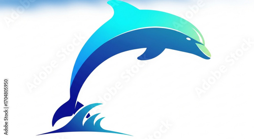 Graceful dolphin leaps from ocean waves, a stunning symbol of freedom and intelligence, ideal for conservation groups, marine life education, and captivating branding designs