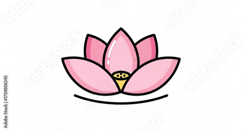 Captivating pink lotus flower, a symbol of purity and enlightenment, perfect for meditation guides, yoga studios, or spiritual retreats seeking serene and calming visuals