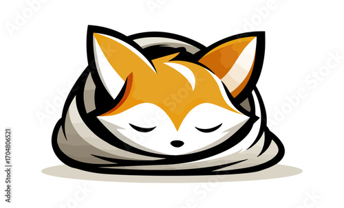 Cute sleeping fox graphic design