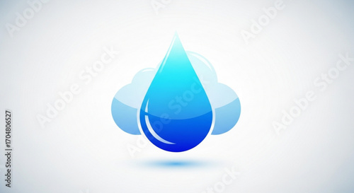 Refreshing water drop logo for hydration brands and environmental campaigns, a symbol of purity and sustainable resources, perfect for ecological projects and clean energy solutions