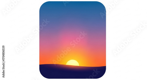 Stunning gradient sunset over dark rolling hills, perfect for inspirational backgrounds and calming visuals, a serene and peaceful scene with vibrant colors, ideal for travel and nature themes