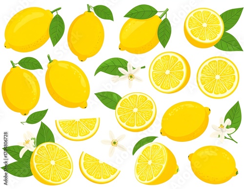 Colorful lemon collection (1)