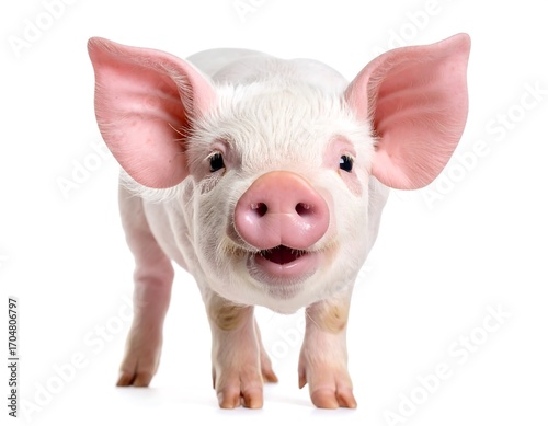 Cute piglet looking directly at viewer