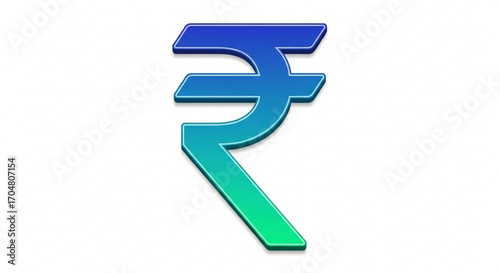 Modern gradient rupee symbol for Indian economy and finance, showcasing money matters and investment opportunities with a contemporary feel perfect for global business and trade