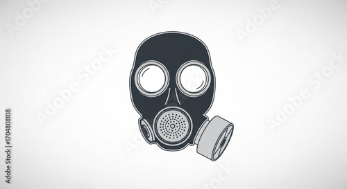 Stylized Gas Mask Icon for Emergency Preparedness and Safety Awareness Campaigns, Representing Protection and Resilience in Hazardous Environments, a Symbol of Survival