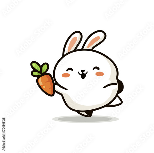 Cute cartoon rabbit with carrot