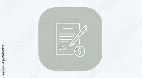 Secure your financial future with a signed contract, symbolizing agreement and investment, financial security and business deals with a modern minimalist design, perfect for professional use