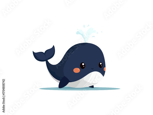Cute whale splashing