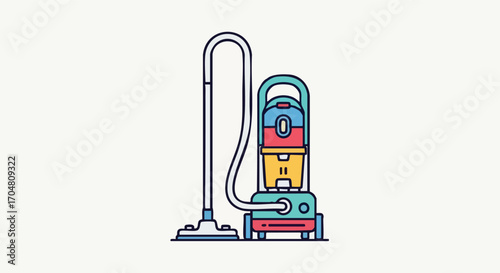 Vibrant Illustration of a Modern Vacuum Cleaner