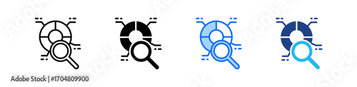 Statistical Analysis Icon Set Multiple Style Collection