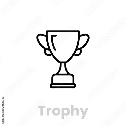Trophy Cup icons. Editable Vector Stroke, Trophy cup award icons. Editable Vector Stroke.