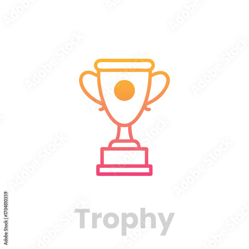 Trophy Cup icons. Editable Vector Stroke, Trophy cup award icons. Editable Vector Stroke.