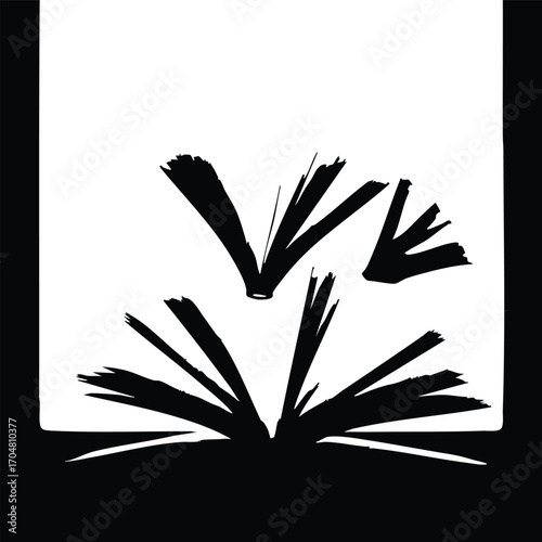 An open book with pages flying out, symbolizing knowledge, learning, and the power of imagination, it represents the joy of reading and discovery