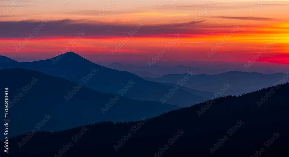 Fototapeta premium Majestic Mountain Sunrise View.