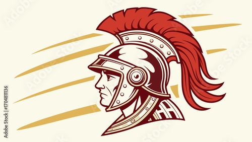 Roman Legionary Profile in Vintage Style Illustration
