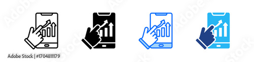 Interactive Infographic Icon Set Multiple Style Collection