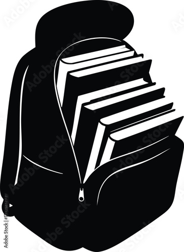 A backpack overflowing with books, symbolizing the weight of knowledge and the burden of education, the scene evokes a sense of academic pursuit