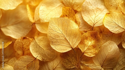 Dried flower petals, golden hues