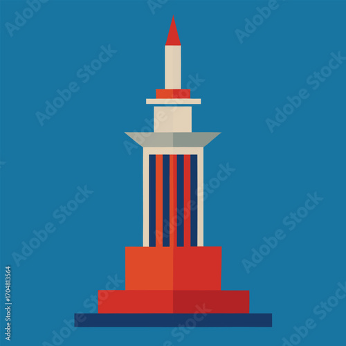Architecture building landmark tower cityscape monument famous urban skyline vector illustration