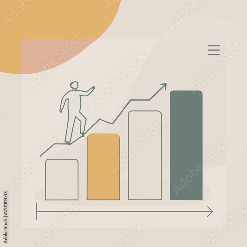 Bar graph and line graph tracking progress corporate business analysis financial growth report vector design