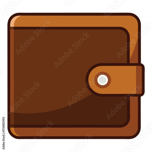 Brown leather wallet fashion accessory money holder financial item men style vector illustration