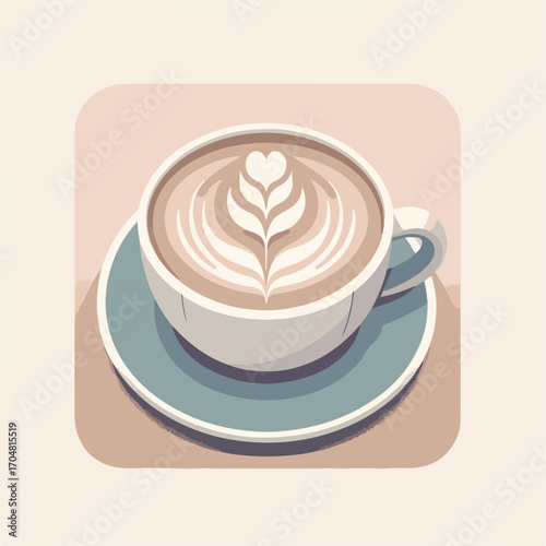 flat illustration of coffee latte