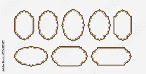 Vintage classic label stickers frame collection template element