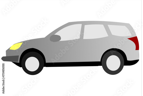 Illustration of gray SUV car isolated on white background