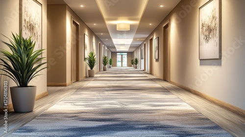 Elegant hotel corridor