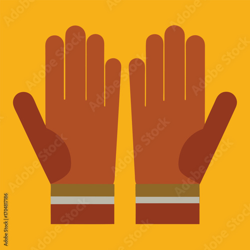 Leather gloves fashion accessory clothing winter protection apparel isolated realistic vector design