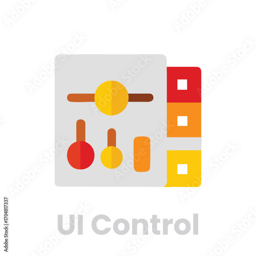 Ui control panel isolated on white background with sliders and knobs for adjusting settings, offering a userfriendly interface for precise customization and control