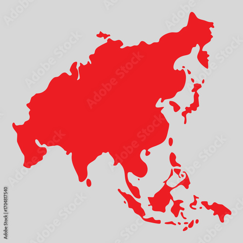 Map of asia pacific vector illustration political countries geography borders continent detailed map vector art