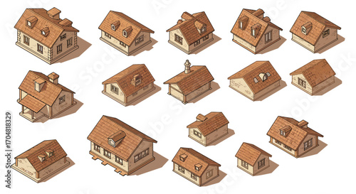 isometric house designs cozy architecture concepts for urban planning and game design offering diverse residential building options for visualization