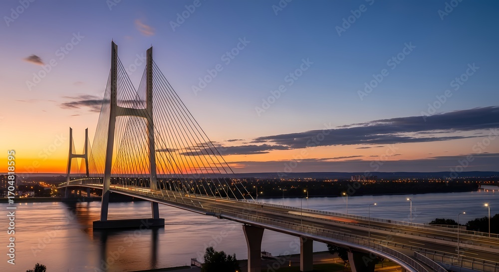 Obraz premium Modern Suspension Bridge 