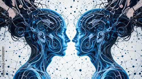 Doublethink concept on abstract design