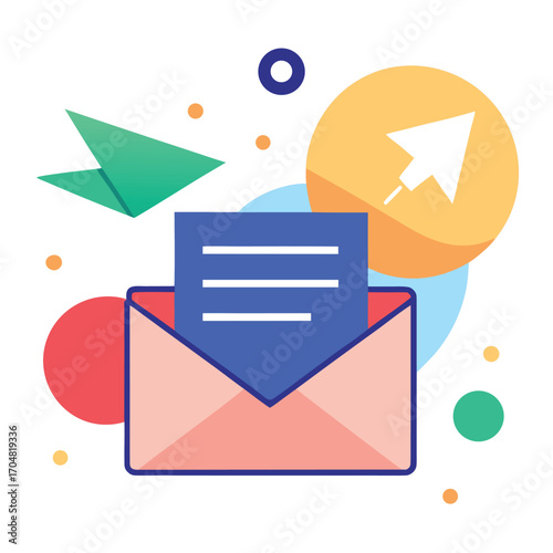 Send message newsletters email subscription pop design communication marketing service vector artwork