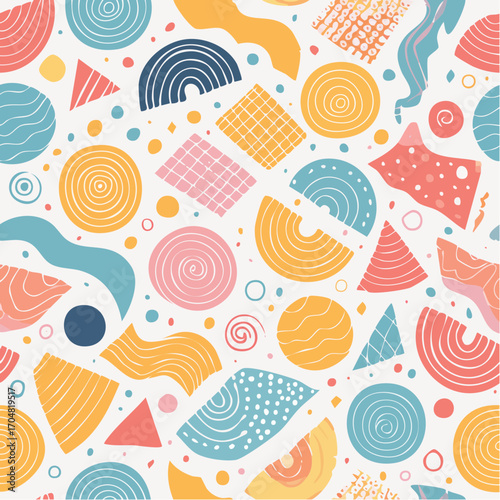 Abstract shapes patterns and colors seamless
1
