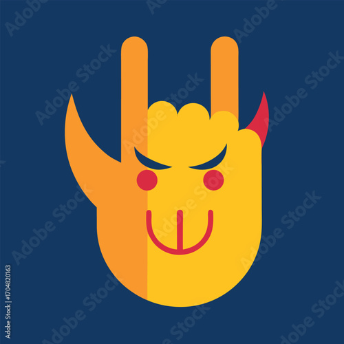 Sign horns hand emoji icon vector illustration symbol