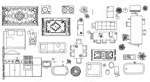 furniture layout plan showcasing interior design elements for space planning  visualizing room arrangement perfect for architectural design software  home decor blogs.