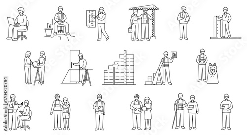Construction workers planning and collaborating on a project at a construction site illustrating teamwork and industry expertise for building designs.