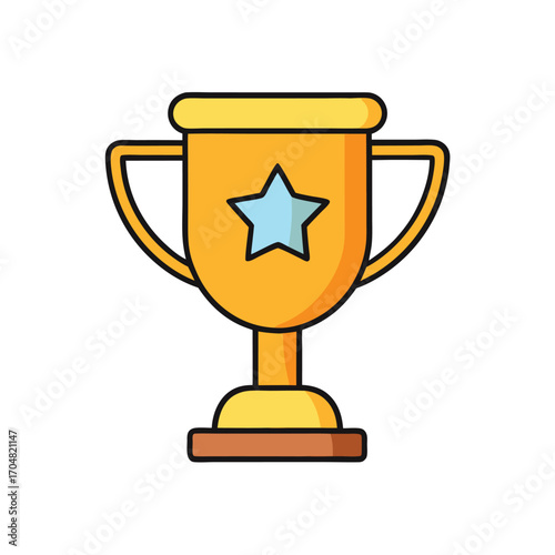 Winners trophy cup vector flat icon sports award design
