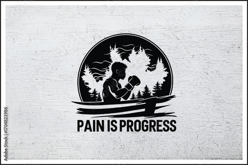 Strength Through Struggle Poster,
Warrior Mindset Illustration,
Boxing Training Motivation Quote,
Fighter’s Journey to Success
