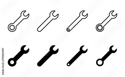Wrench icon set. repair icon vector. tools icon vector