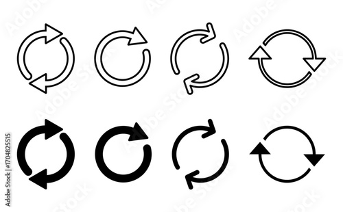Refresh icon set. Reload icon vector. Update icon.