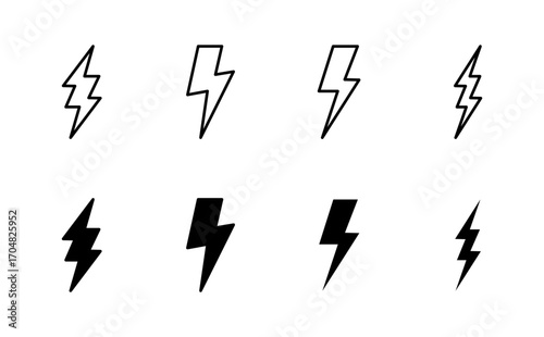 Lightning icon set. electric icon vector. power icon. energy sign