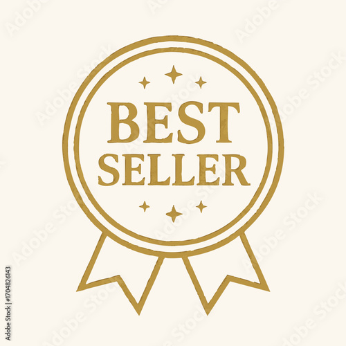 Best Seller Golden Badge Design.