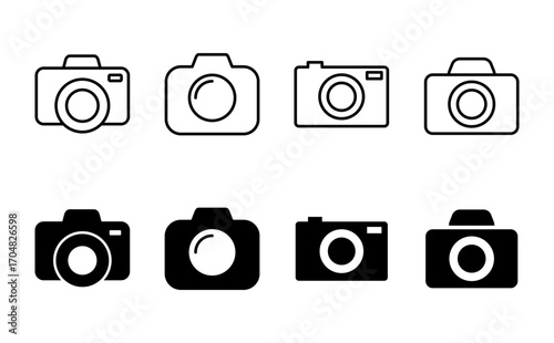 Camera icon set. photo camera icon. camera photography icon.