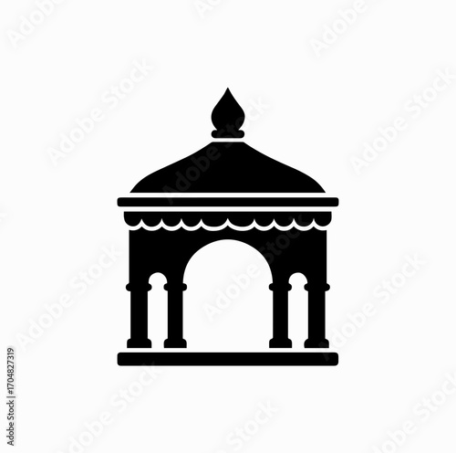 Durga Mandap Silhouette – Festival Pavilion Illustration